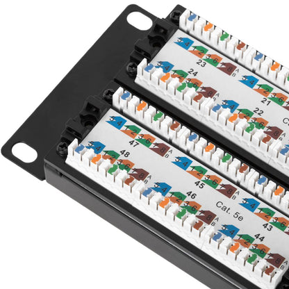 Patch panel de 48 RJ45 Cat.5e UTP 2U negro