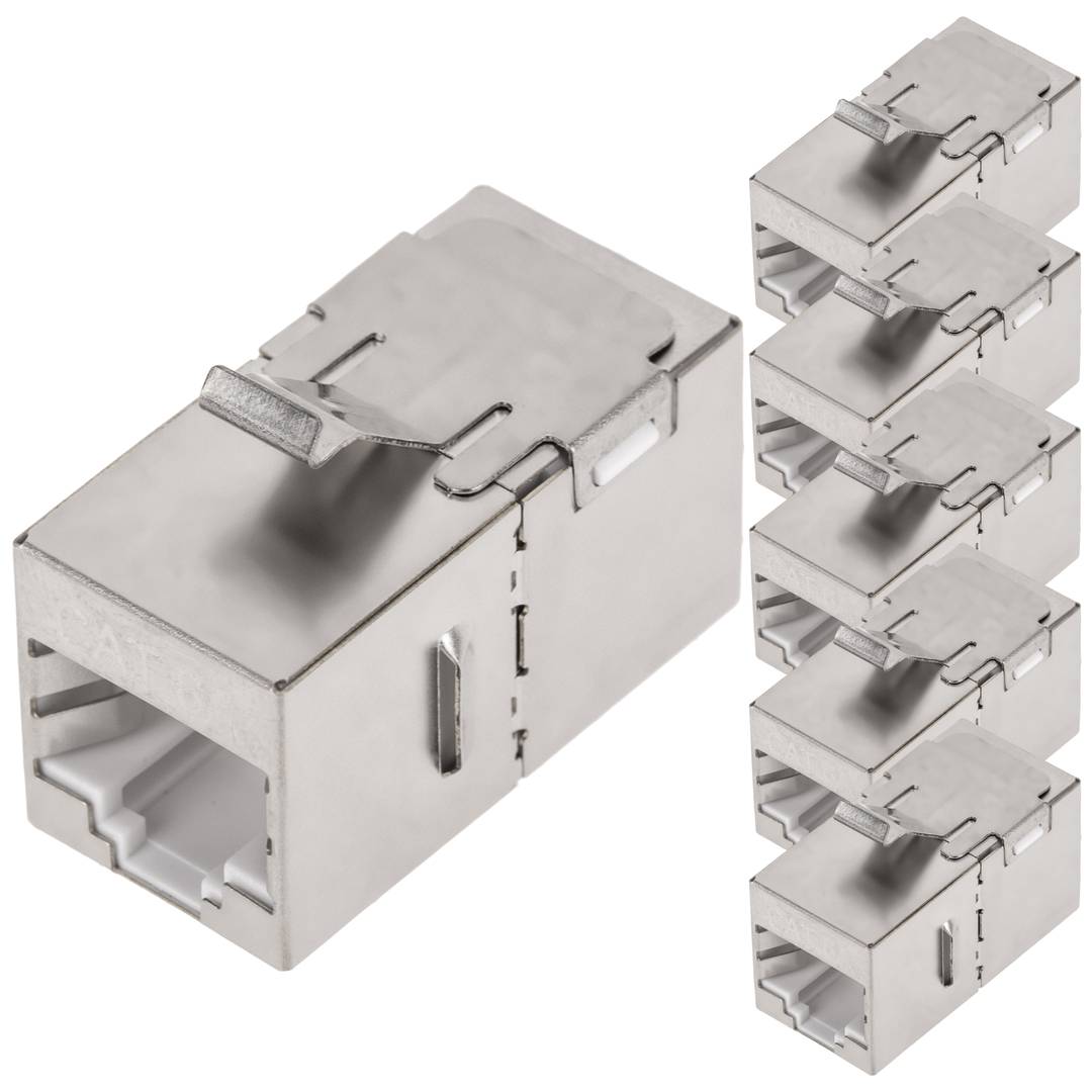Acoplador Keystone RJ45 hembra a hembra Cat. 6a FTP pack de 6 unidades