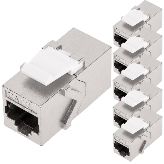 Acoplador Keystone RJ45 hembra a hembra Cat. 6 FTP pack de 6 unidades