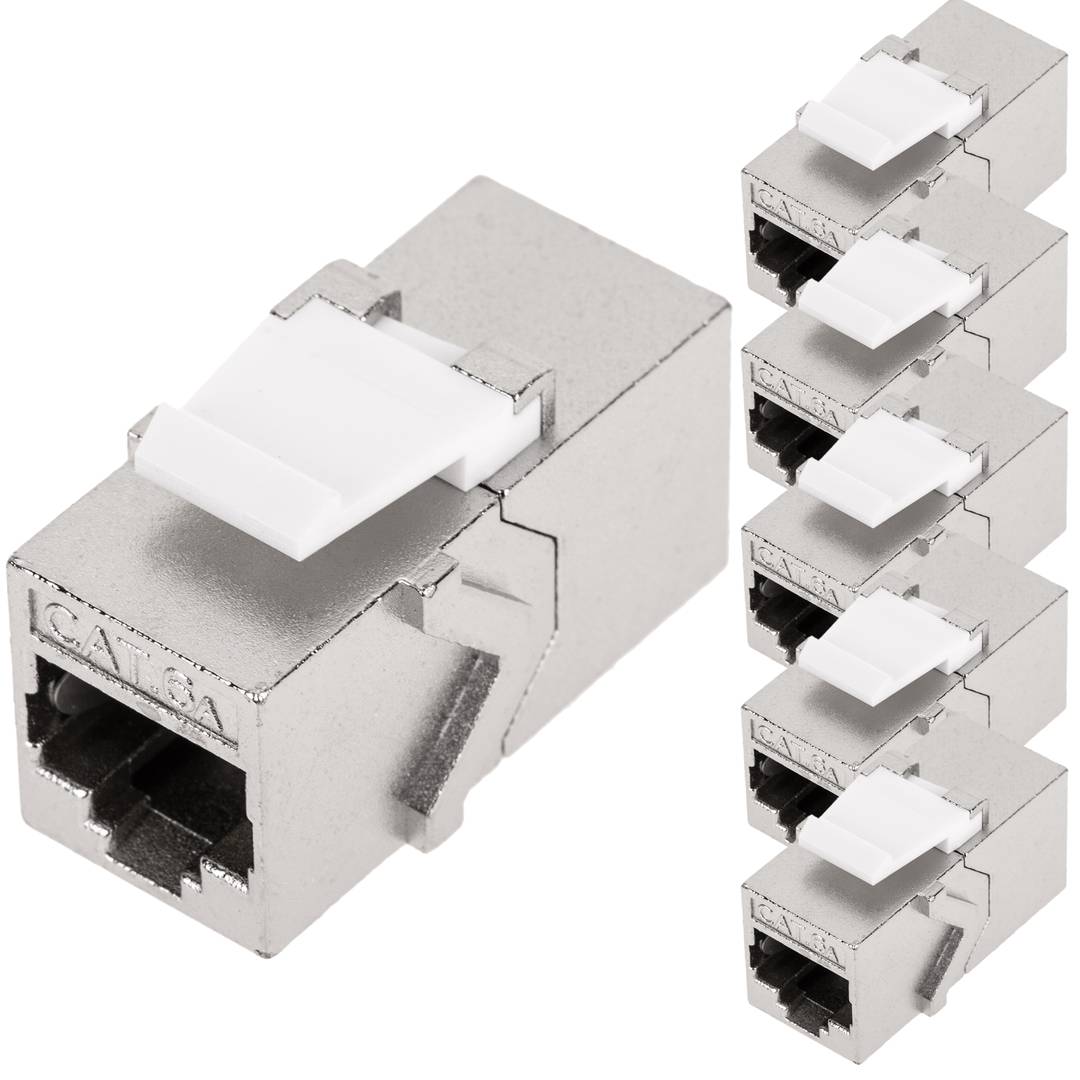 Acoplador Keystone RJ45 hembra a hembra Cat. 6a FTP pack de 6 unidades