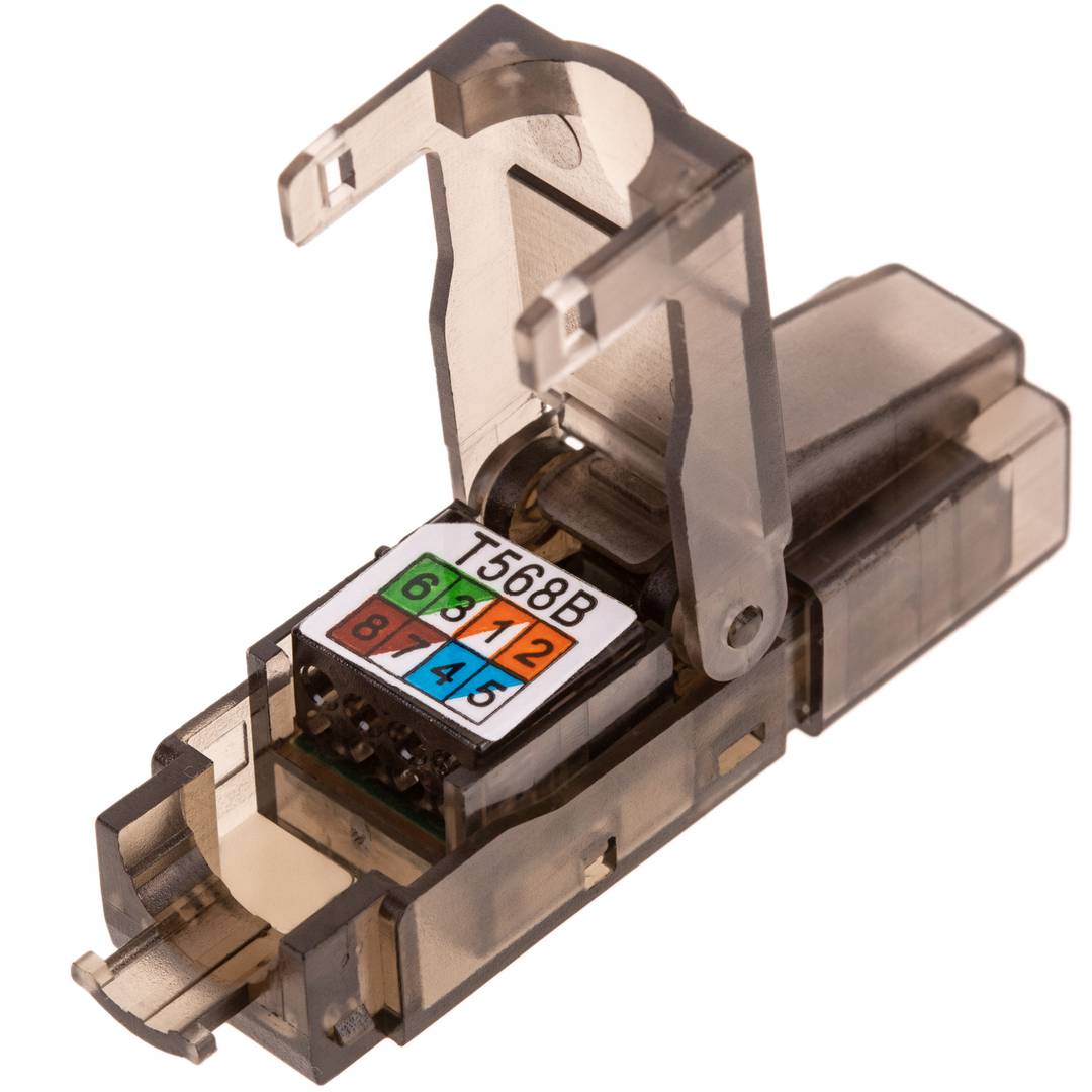 Conector UTP Cat.6 RJ45 macho crimpado automático pack 6 unidades