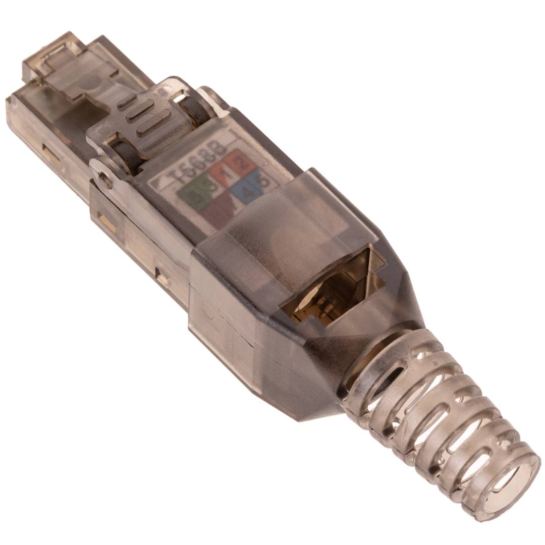 Conector UTP Cat.6 RJ45 macho crimpado automático pack 6 unidades