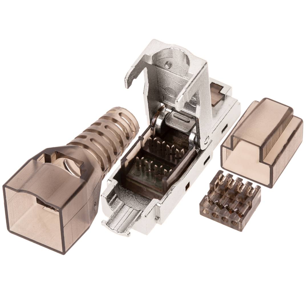 Conector FTP Cat.6 RJ45 macho crimpado automático pack 6 unidades