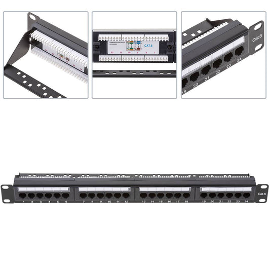 Patch panel 24 x RJ45 UTP cat.6 1Gb Ethernet