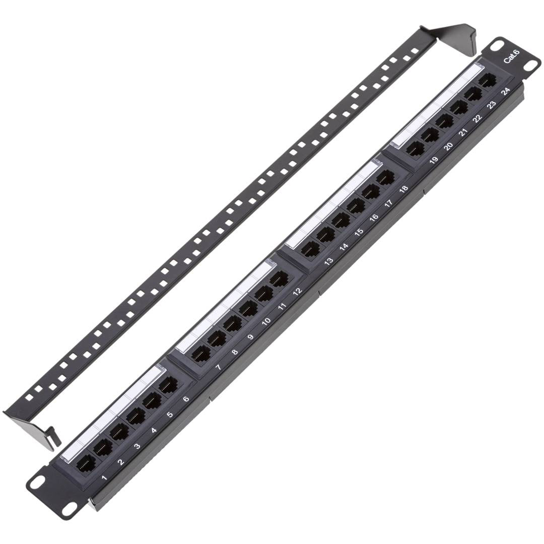 Patch panel 24 x RJ45 UTP cat.6 1Gb Ethernet