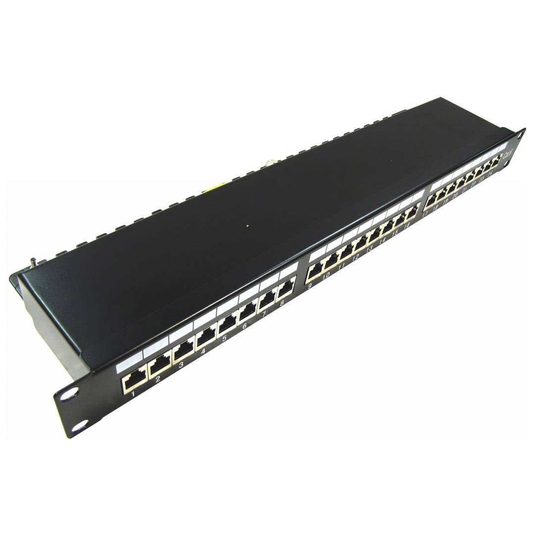 Patch panel rack 24 RJ45 Cat.6 FTP 1U negro