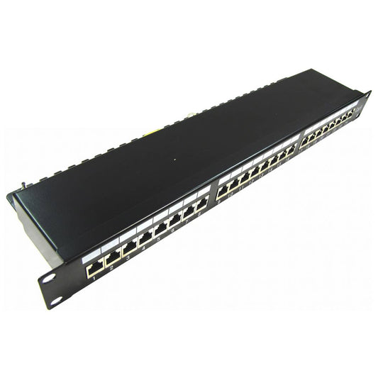 Patch panel rack 24 RJ45 Cat.6 FTP 1U negro