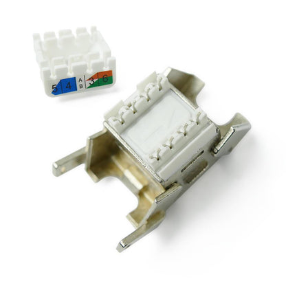 Keystone RJ45 hembra a TB110 Cat.6A STP con montaje sin herramientas