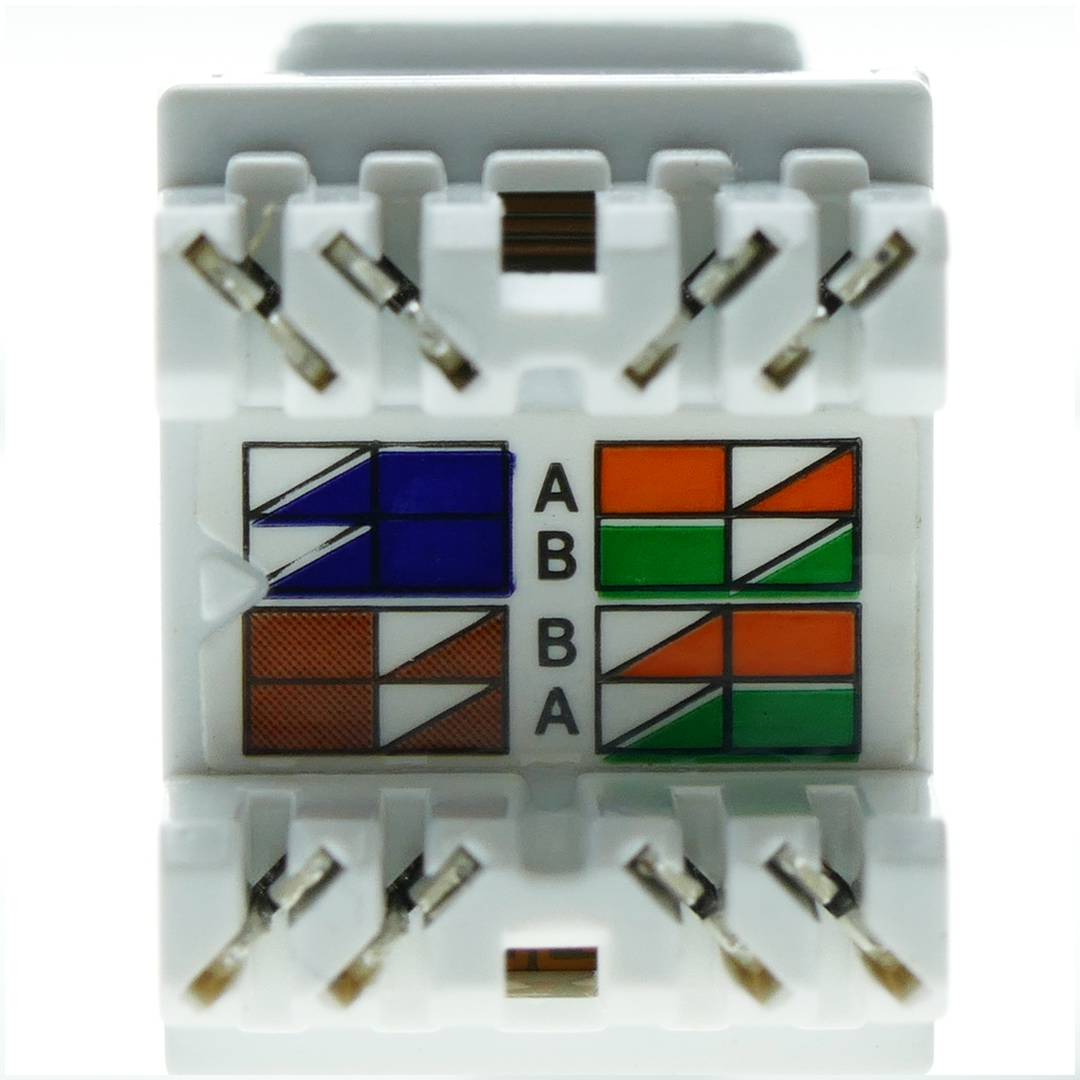 Keystone RJ45 hembra a TB110 Cat.6 UTP blanca