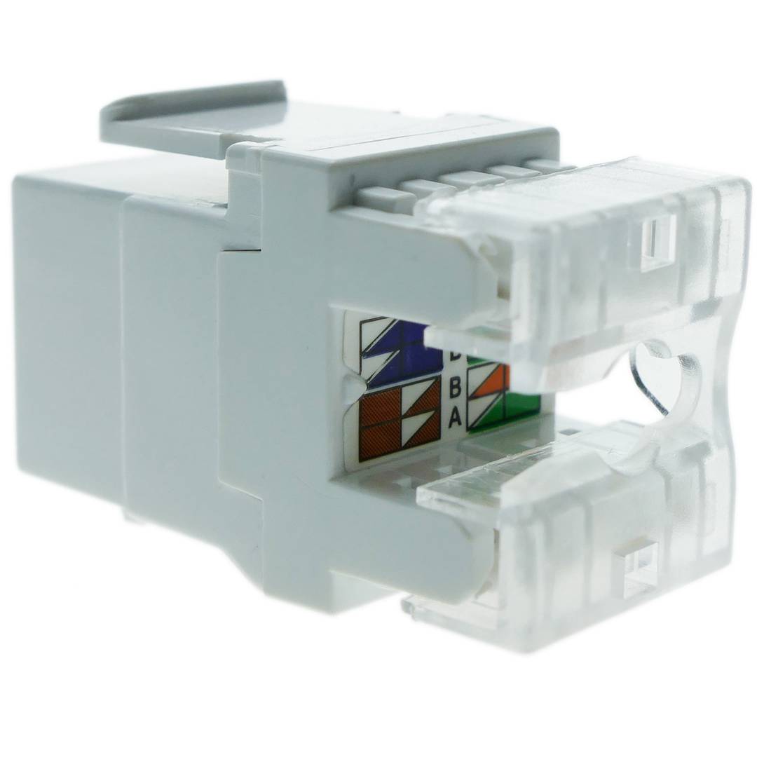 Keystone RJ45 hembra a TB110 Cat.6 UTP blanca