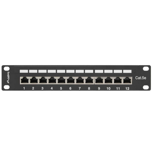 Patch panel 10' de 12 RJ45 Cat.5E FTP 1U Lanberg PPF5-9012-B