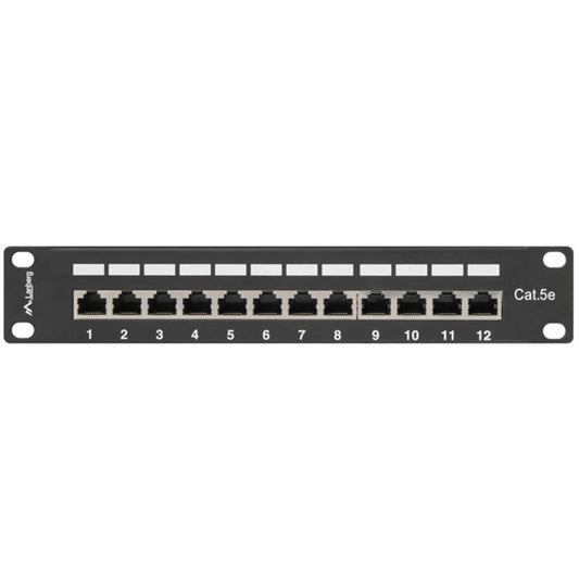 Patch panel 10' de 12 RJ45 Cat.5E FTP 1U Lanberg PPF5-9012-B