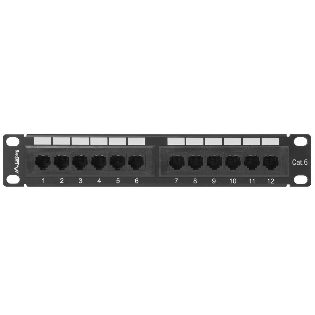 Patch panel 10' de 12 RJ45 Cat.6 UTP 1U Lanberg PPU6-9012-B