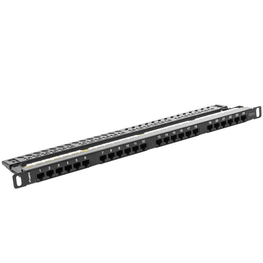 Patch panel 19' de 24 RJ45 Cat.6 UTP 0.5U Lanberg PPU6-0024-B