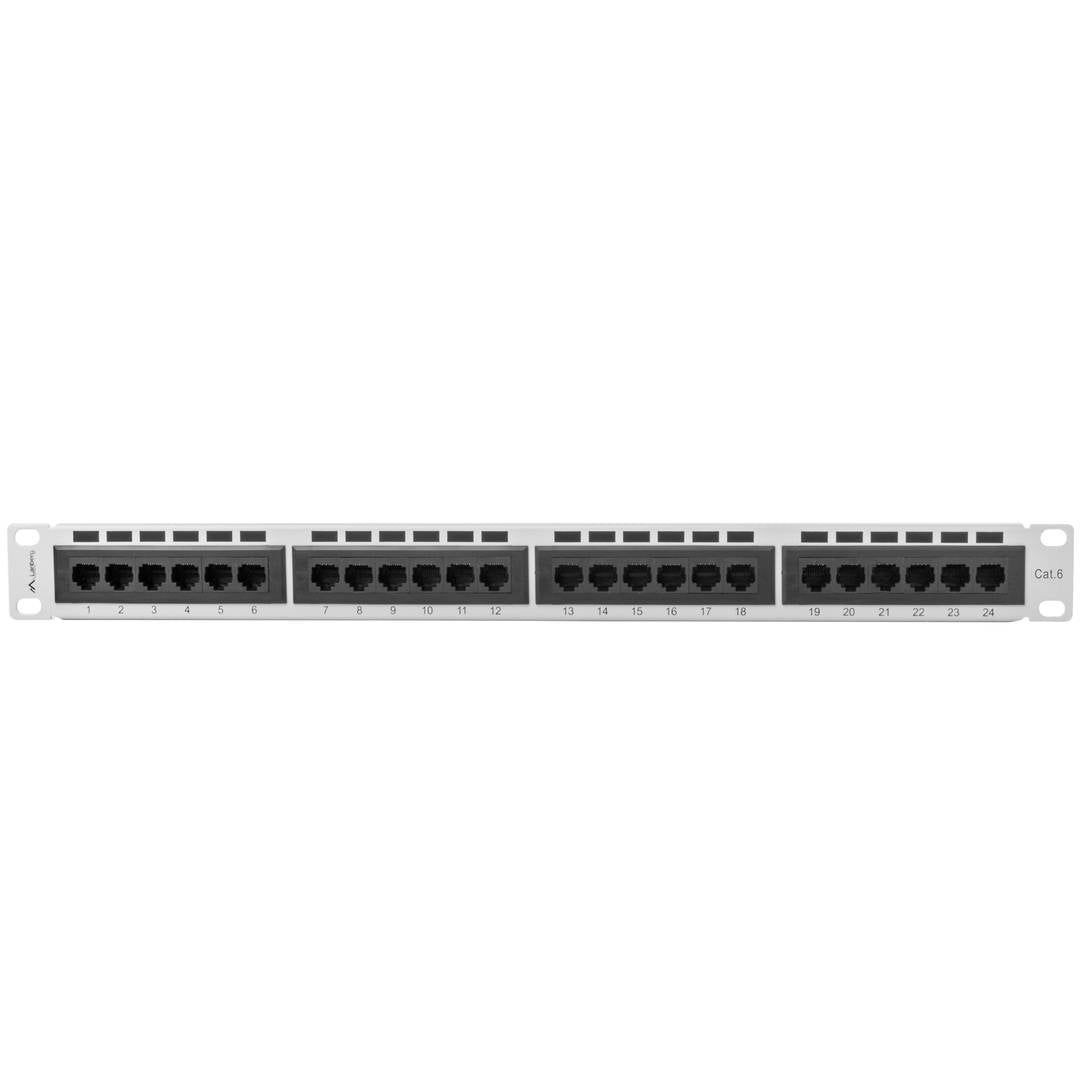 Patch panel 19' blanco de 24 RJ45 CAT.6 UTP 1U Lanberg PPU6-1024-S