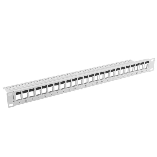 Patch panel configurable para keystone 19' blanco de 24 RJ45 con FTP y UTP1U Lanberg PPKS-1024-S