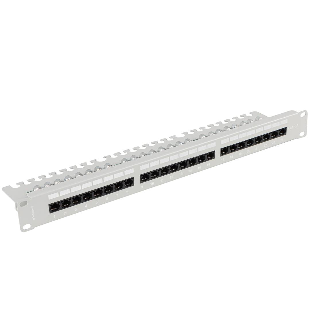 Patch panel 19' blanco de 24 RJ45 CAT.6a UTP 1U Lanberg