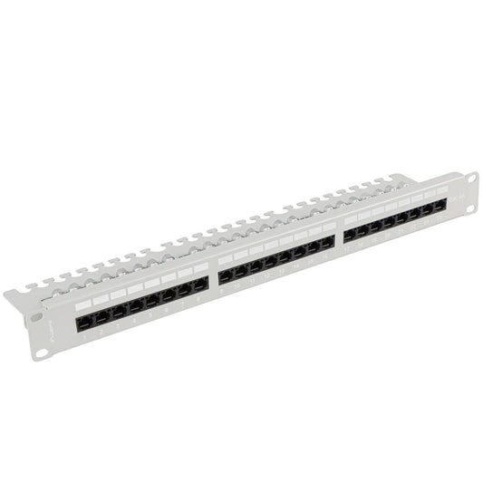 Patch panel 19' blanco de 24 RJ45 CAT.6a UTP 1U Lanberg