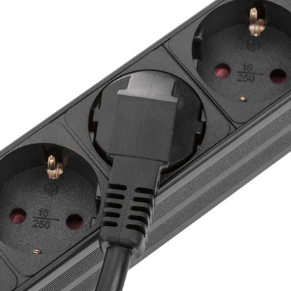 Regleta de enchufes rack 19' de 7 schuko con interruptor y protección sobretensiones