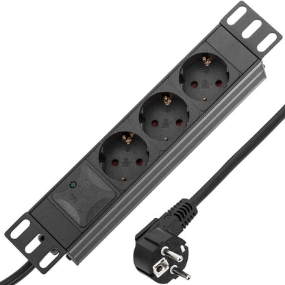 Regleta de enchufes rack 10' con 3 schuko