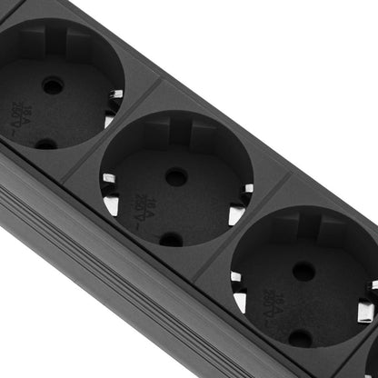 Regleta de enchufes PVC para armario rack 19' 1U con 8 schuko e interruptor