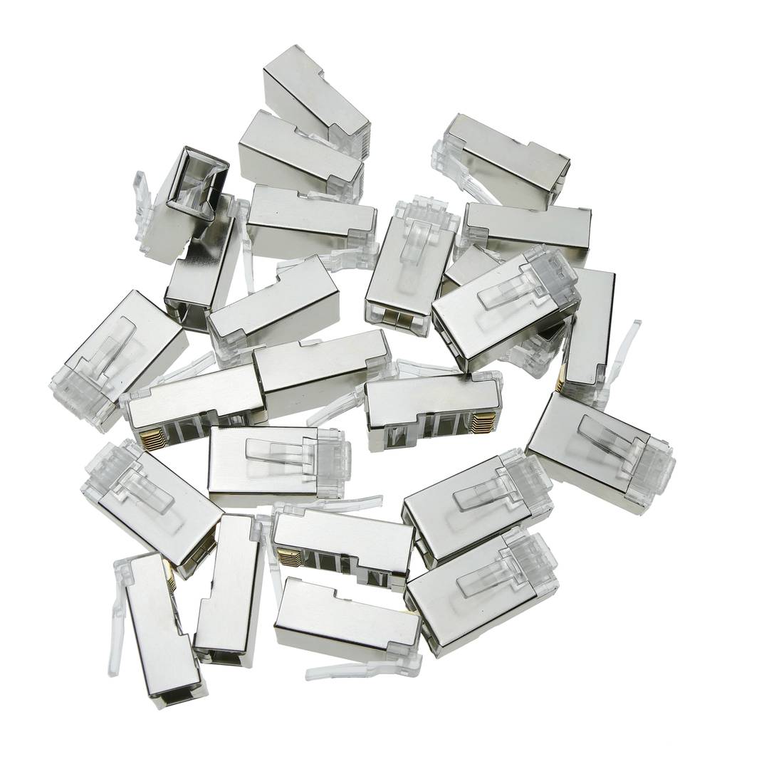 Conector FTP Cat.5e RJ45 macho para crimpar a cable 25-pack