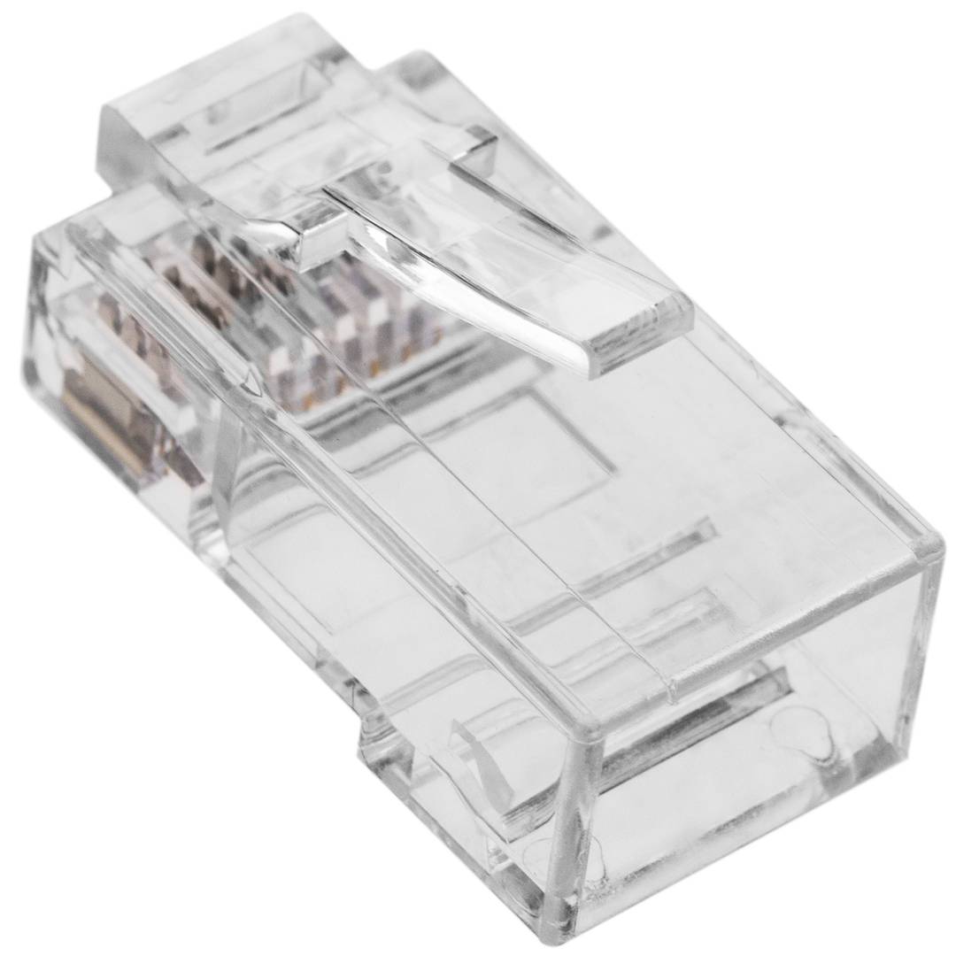 Conector UTP Cat.6 RJ45 macho para crimpar a cable 100-pack