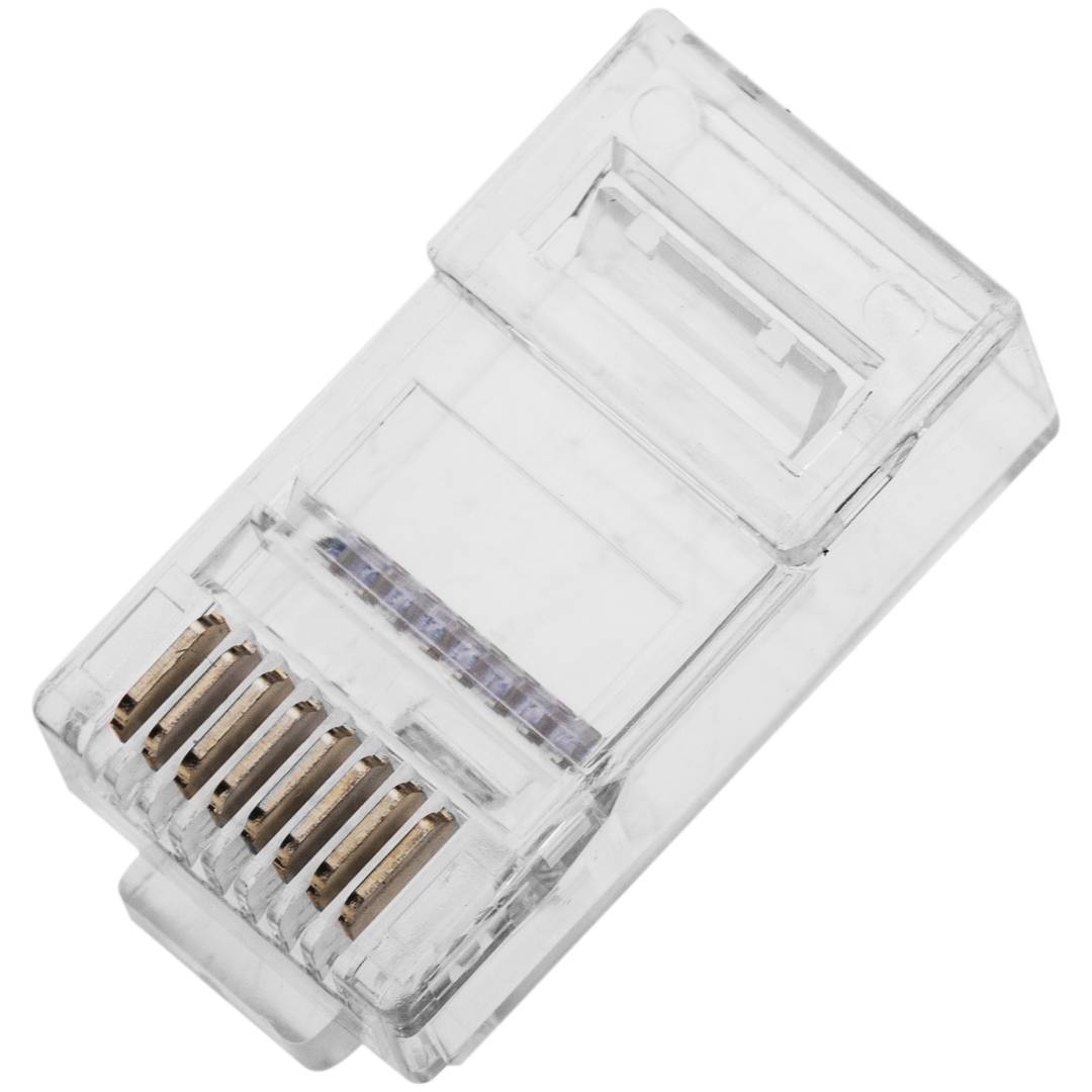 Conector UTP Cat.6 RJ45 macho para crimpar a cable 100-pack