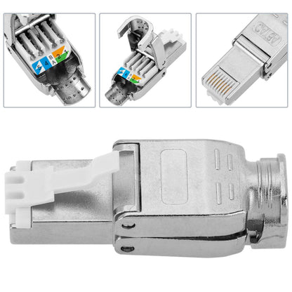 Conector FTP Cat.6A RJ45 macho crimpado sin herramientas