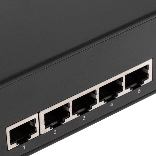 Conmutador LAN switch Gigabit 10/100/1000 Mbps de 5 UTP para rack 19'