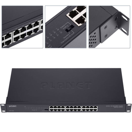 Switch de 10/100/1000 Mbps Giga de 24 UTP para Rack 19'