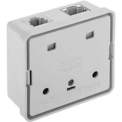 Caja de superficie de 1 RJ11 Cat.3 y 1 RJ45 Cat.6 FTP