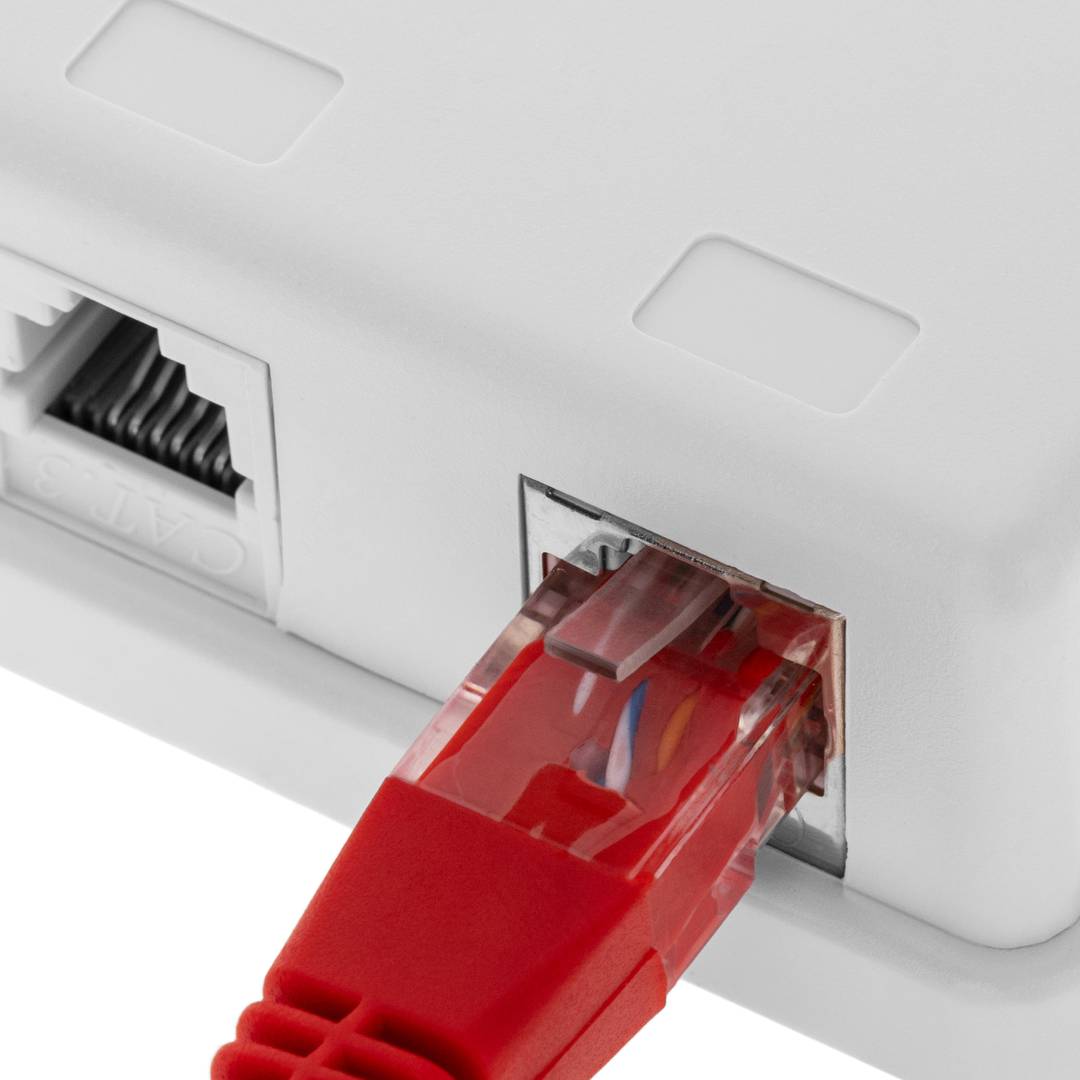 Caja de superficie de 1 RJ11 Cat.3 y 1 RJ45 Cat.6 FTP