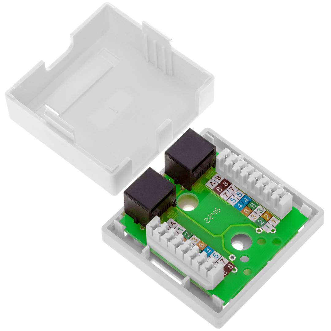 Caja de superficie de 2 RJ45 Cat.5e UTP