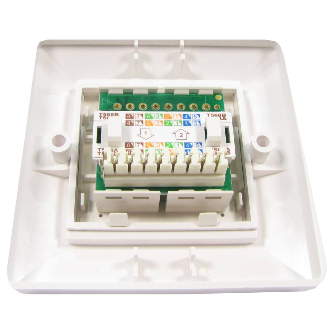Placa de pared de 80x80 de 1 RJ45 Cat.6 FTP