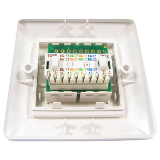 Placa de pared de 80x80 de 1 RJ45 Cat.6 FTP