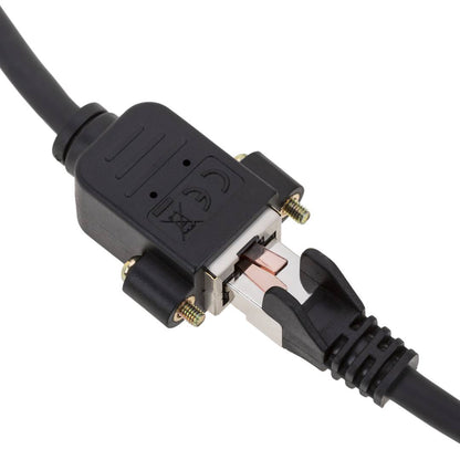 Cable extensor S/FTP Cat. 6 LSZH para fijación a panel macho a hembra negro de 1 m