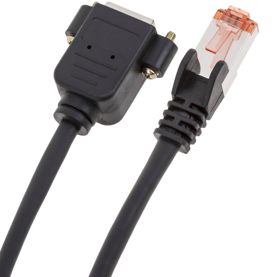 Cable extensor S/FTP Cat. 6 LSZH para fijación a panel macho a hembra negro de 5 m