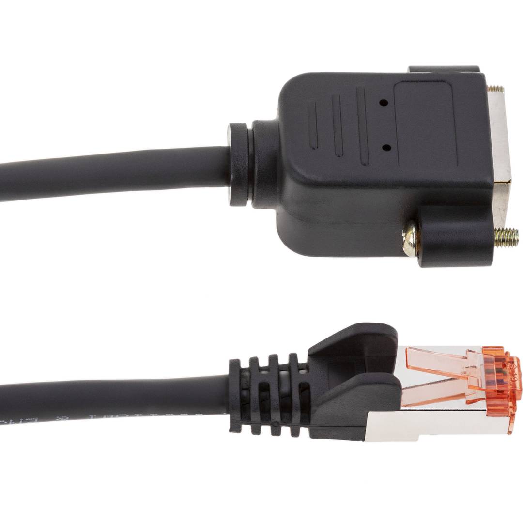 Cable extensor S/FTP Cat. 6 LSZH para fijación a panel macho a hembra negro de 5 m