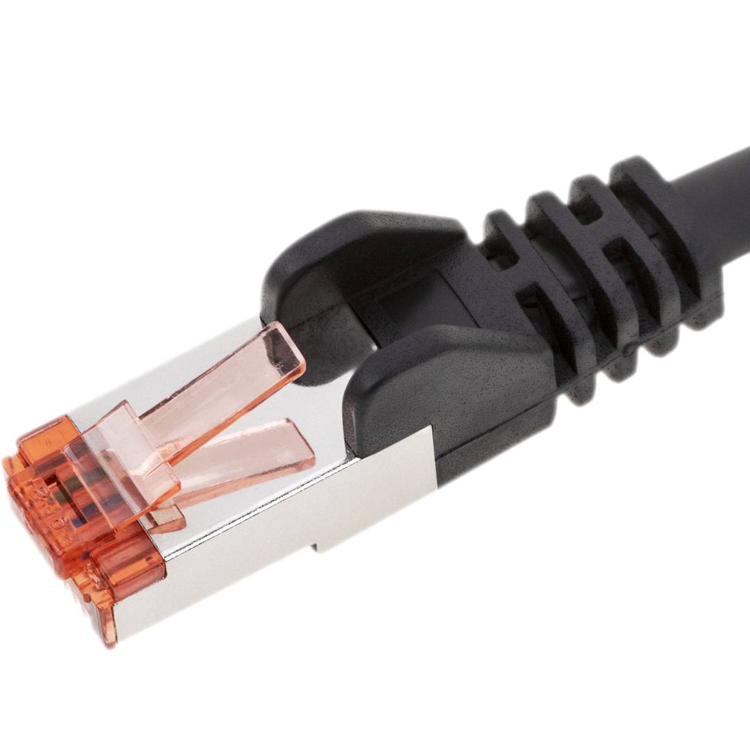 Cable extensor S/FTP Cat. 6 LSZH para fijación a panel macho a hembra negro de 5 m