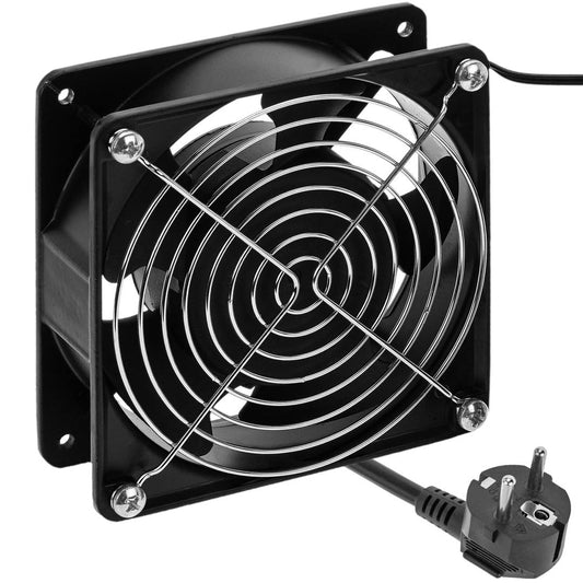 Ventilador de techo para armario rack 19' de 120mm 220VAC con rejilla y cable de alimentación