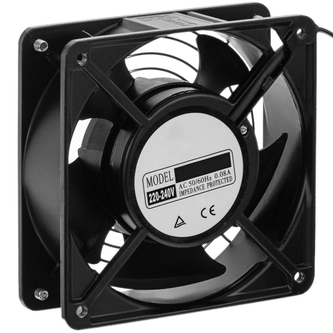 Ventilador de techo para armario rack 19' de 120mm 220VAC con rejilla y cable de alimentación