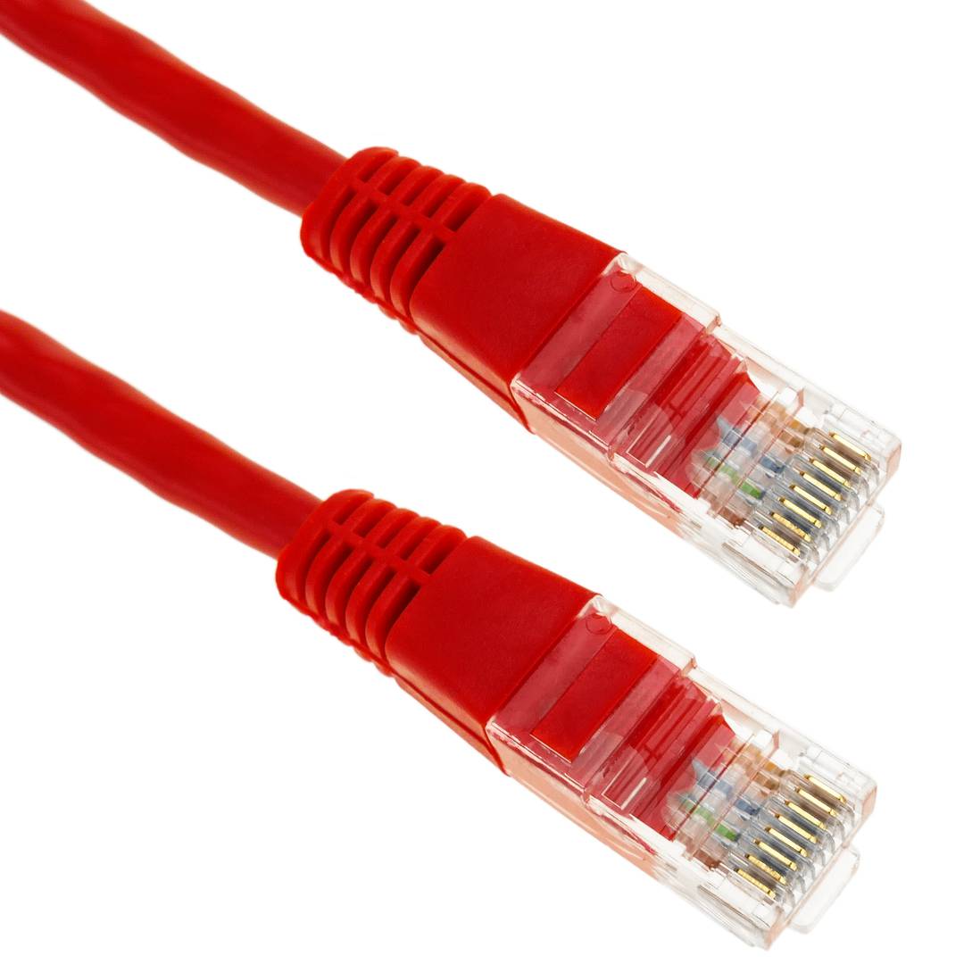 Cable de red ethernet Cat. 5e UTP de 0,25 m de color rojo