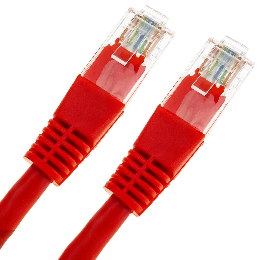 Cable de red ethernet Cat. 5e UTP de 0,25 m de color rojo