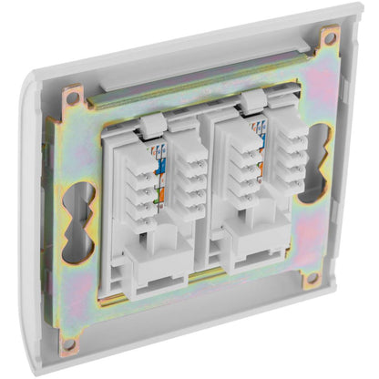 Caja de pared o canaleta de 80x80 con 2 RJ45 UTP Cat.5e 568B