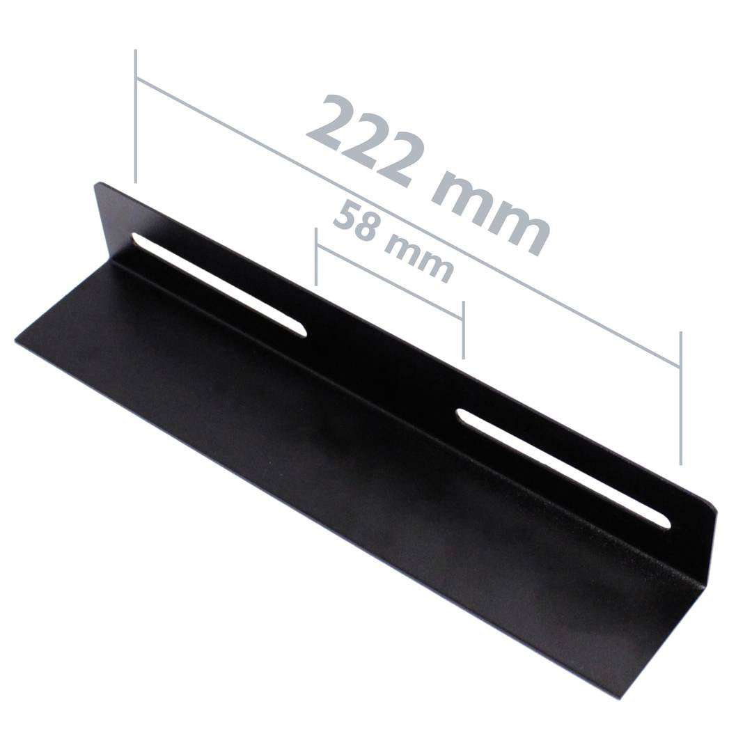 Guías laterales fijas de soporte para armario rack 19 negro 250mm