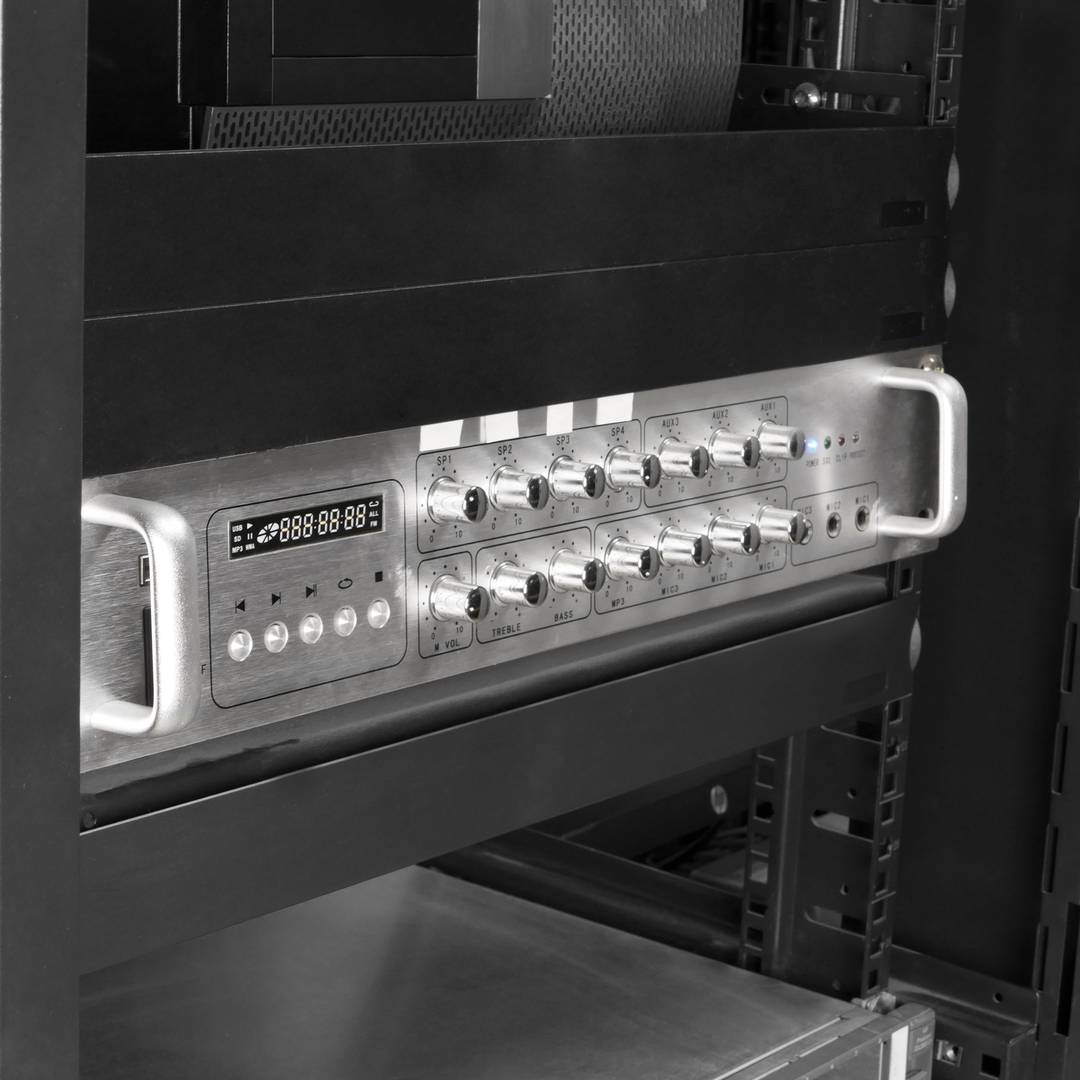Panel ciego de 2U para armario rack 19' Tapa negra a presión
