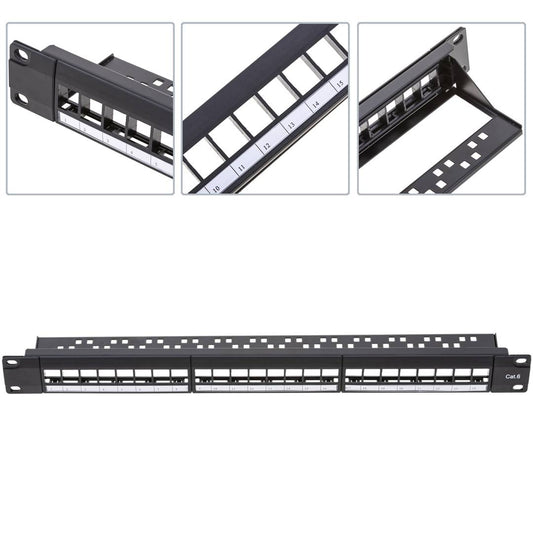 Patch panel configurable para rack 19 para 24 keystone 110 con peine