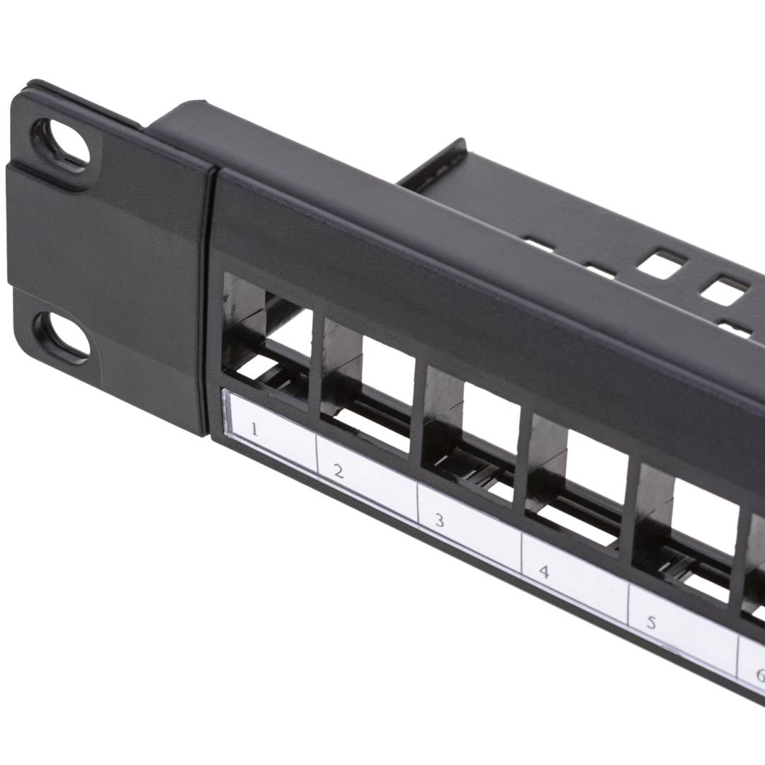 Patch panel configurable para rack 19 para 24 keystone 110 con peine