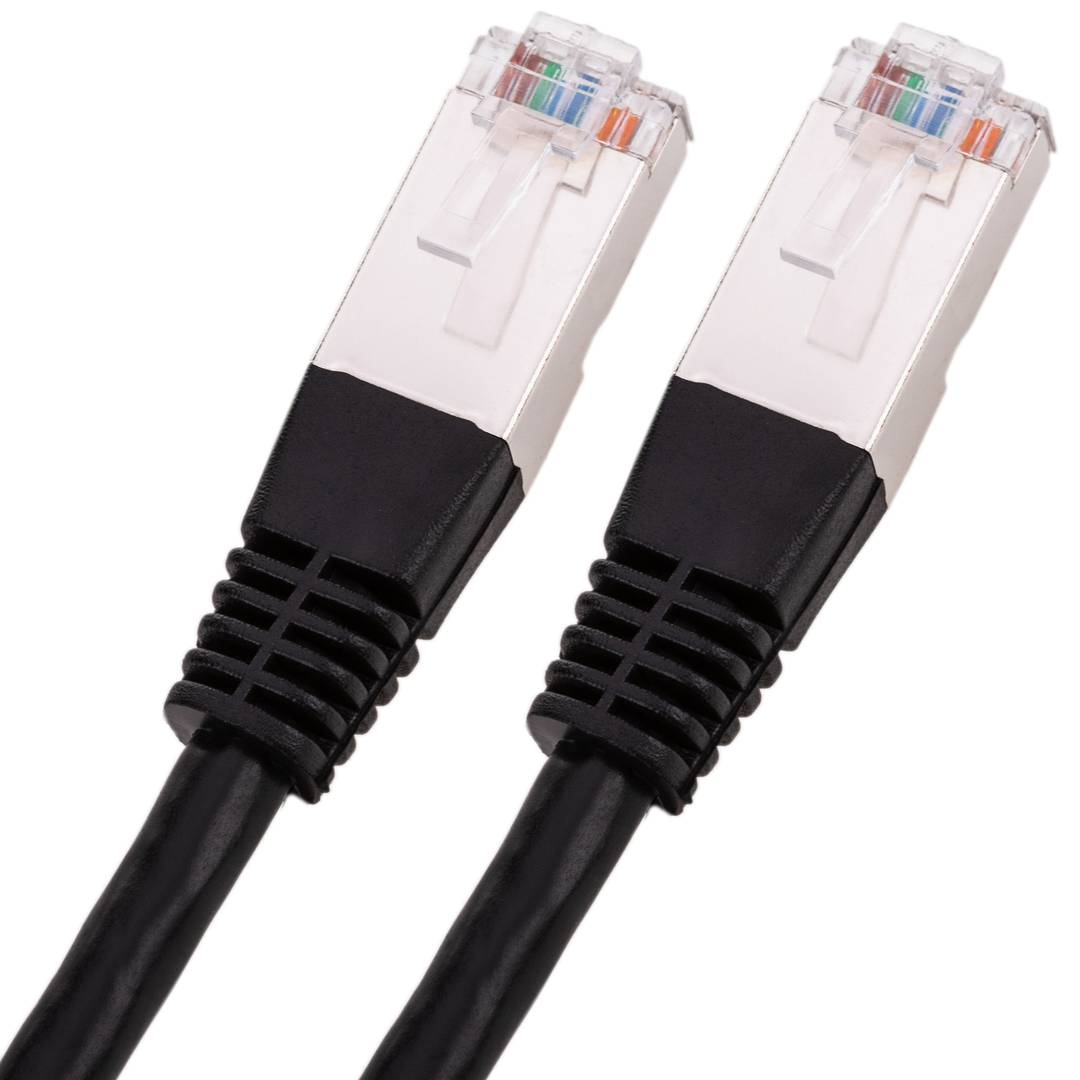 Cable de red ethernet Cat. 6 FTP de 0,25 m de color negro